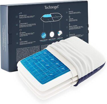 Ортопедична подушка Technogel New Adjustable Deluxe з гелем, регульована висота, охолоджувальна, анатомічна, антибактеріальна, сертифікована, для спини та бокового сну