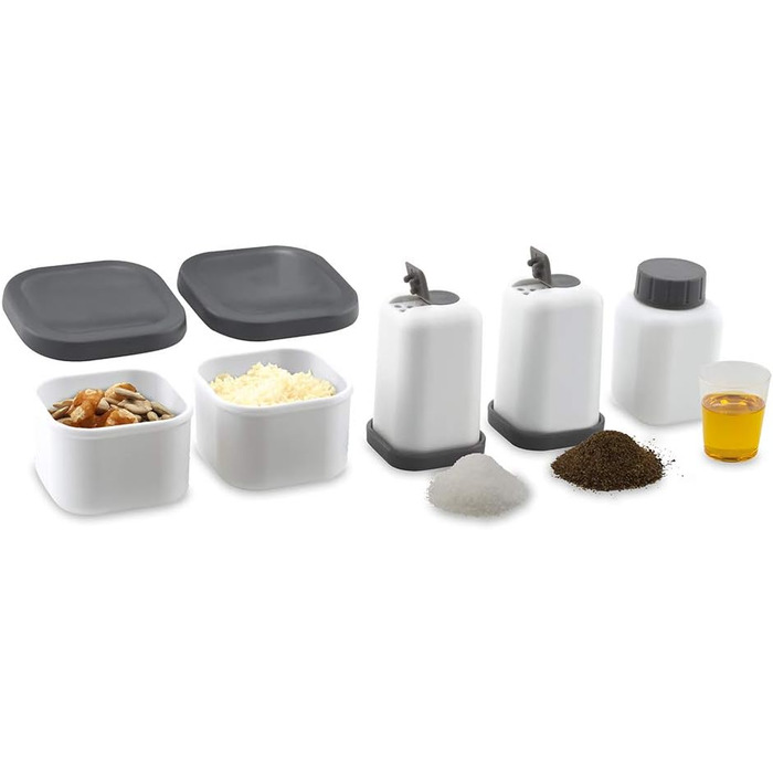 Ланч-система Cloer 800S2-1 Bento Box 15 предметів, XXL 2100 мл, роздільна, з аксесуарами, ланчбокс та контейнер для їжі для дітей і дорослих, білий