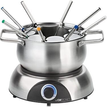 Набір для фондю Clatronic FD 3783, 1,2 л, нерж. сталь, термостат, 8 виделок