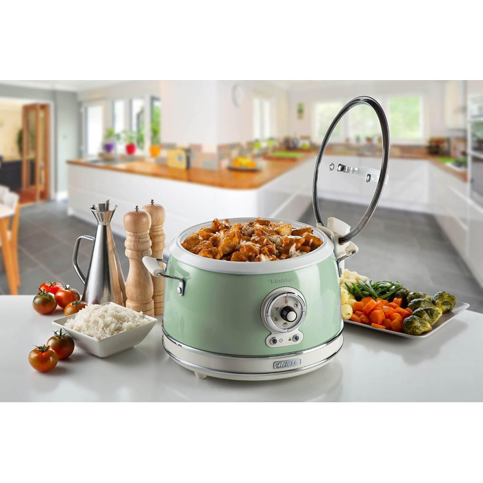 Мультиварка Ariete Vintage 2904 блакитна 3.5л для рису, приготування на пару, повільного приготування з керамічним антипригарним покриттям 650W