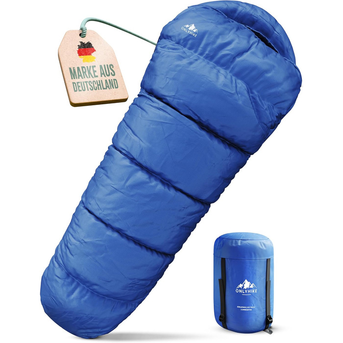 ONLYHIKE® Спальний мішок для кемпінгу 300GSM, теплий, легкий, 1700 г, весна/осінь/зима, комфорт від -5°C до 10°C, розміри M-XL, для подорожей та активного відпочинку
