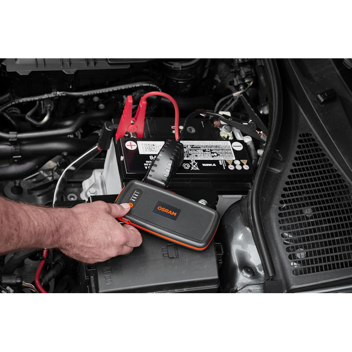 Osram BATTERYstart 400: Літієвий пусковий пристрій 2000A 12V з Powerbank для бензинових та дизельних двигунів (до 8л/4л), 16800mAh