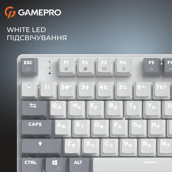 Дротова механічна клавіатура GamePro Genesis Metallic (MK110W) 87% Red switches