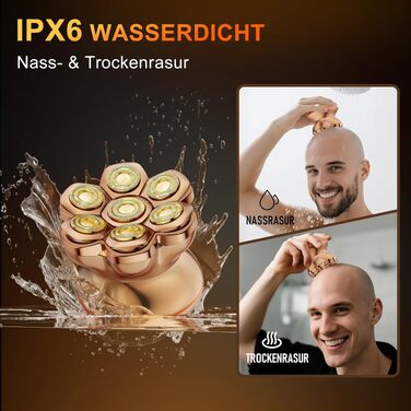 Машинка для гоління голови 7D PRO MAXGROOM IPX6, професійна, акумуляторна (Typ-C), 8800 RPM, для чоловіків