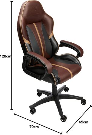 Ігрове крісло ThunderX3 BC1 BOSS, ергономічне, регульована спинка, офісне крісло для геймерів, карбоновий дизайн, чорний/коричневий