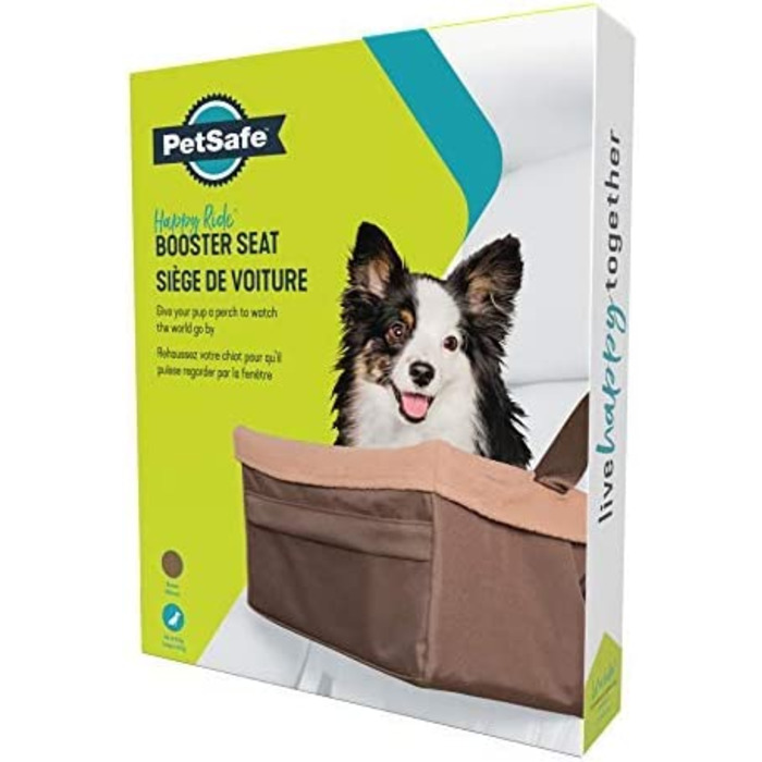 Автокрісло для собак PetSafe Happy Ride, сидіння-підставка для авто, пікапів і SUV, для домашніх тварин до 8 кг, розмір S, коричневе