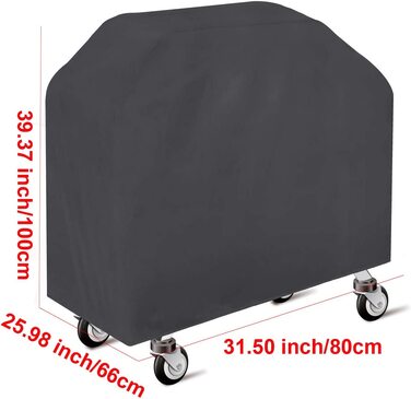 Чохол для гриля ANFTOP, водонепроникний, 210D, захисний, чорний, 80x66x100 см