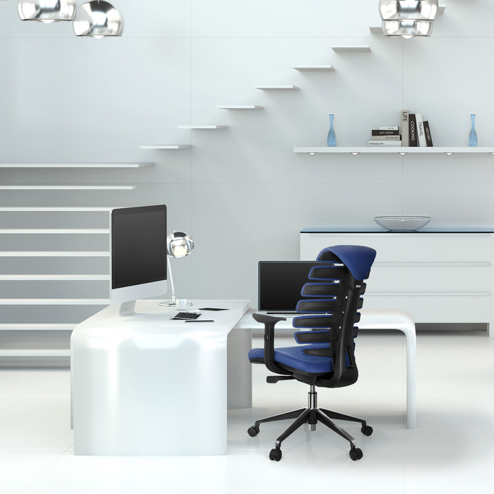 Офісне крісло / Поворотне крісло ERGO LINE II Тканина Синій HJH OFFICE