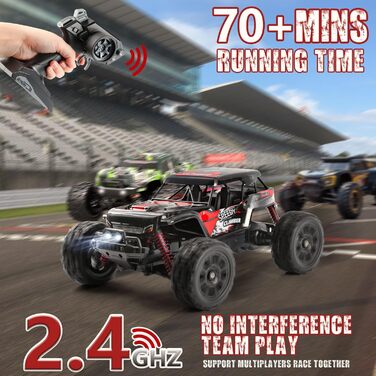 Радіокерований позашляховик Monstertruck 2.4GHz, 25 км/год, червоний - DIY збірка, великий розмір, для дорослих та дітей
