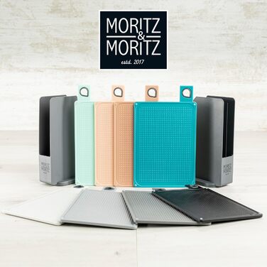 Набір з 3 кухонних обробних дощок Moritz & Moritz, пластик, 32x22 см, зі стійкою, великі, для кухні, підходять для посудомийної машини, гігієнічні