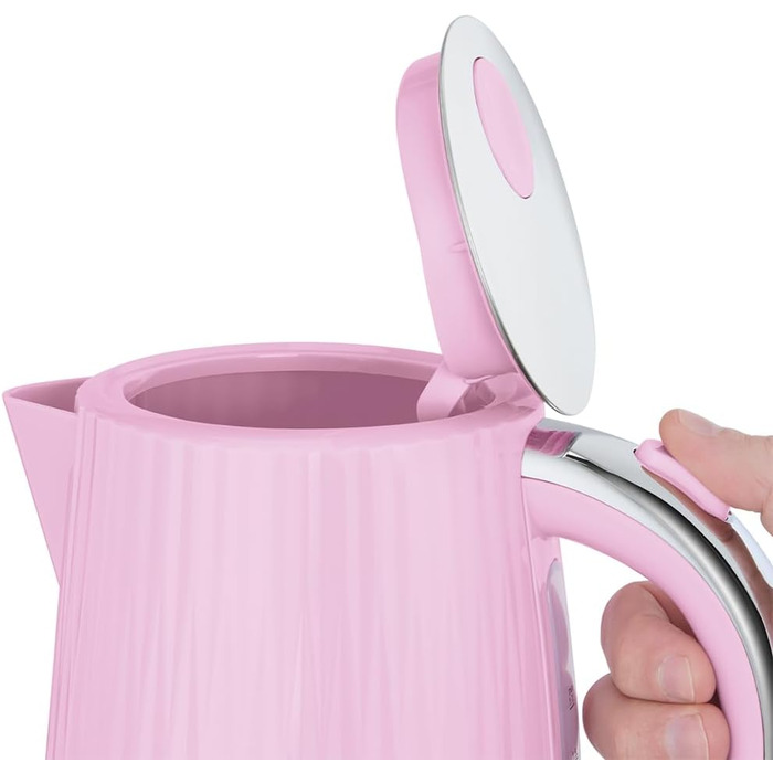 Електричний чайник Russell Hobbs Eden Raspberry 27362-70, 1.7 л, 2400 Вт, малиновий, зі сталевими акцентами та фільтром від накипу