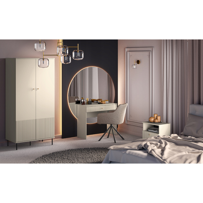 Туалетний столик ML Meble, відтінки бежевого, матовий, 92 x 78 x 40 см
