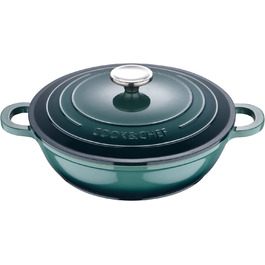 Каструля низька BERGNER Excalibur 24 см з кришкою, алюмінієва, для індукції та духовки, зелена