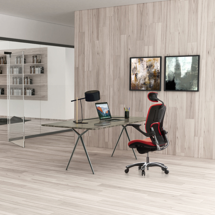 Офісне крісло / поворотне крісло VAPOR LUX тканина червоний hjh OFFICE