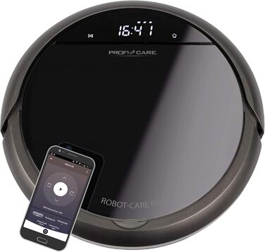 Робот-пилосос ProfiCare PC-BSR 3043 з керуванням голосом, HEPA-фільтром, автоповерненням, 4 режимами прибирання, Wi-Fi, розпізнаванням сходів та перешкод