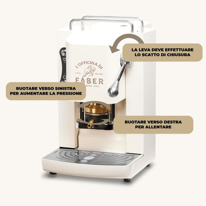 Кавова машина FABER Pro Deluxe для ESE-подушечок 44 мм, хром, латунний прес