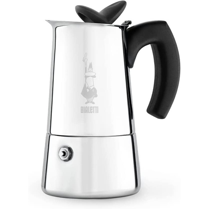 Кавоварка Bialetti Musa з нержавіючої сталі на 2 чашки – класична гейзерна кавоварка для плити, італійська якість