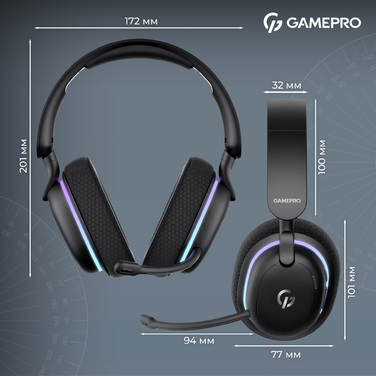 Бездротова ігрова гарнітура GamePro Asgard Bragi (HSW250B)