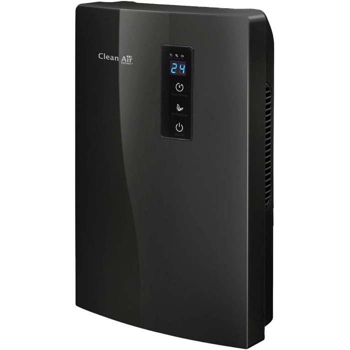 Осушувач та очищувач повітря Clean Air Optima CA-703 з іонізатором і UV-LED лампою, продуктивність до 0,7 л/день, для приміщень до 10 м², чорний
