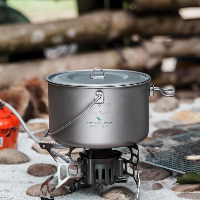 Набір посуду iBasingo Titan 2.9L для кемпінгу: каструля, миска, кухонне приладдя для 1-3 осіб (Ti2045C, Ti2056c)