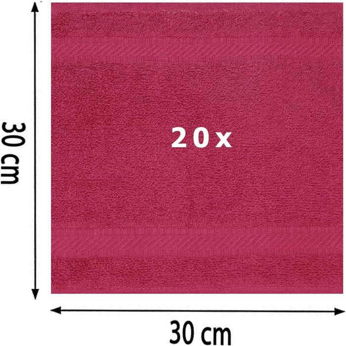 Набір з 20 рушників для обличчя Betz NEAPEL, 100% бавовна, 30x30 см, антрацит