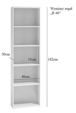 Стелаж TopEshop 40 x 182 x 30 см, антрацит, дуб артизан