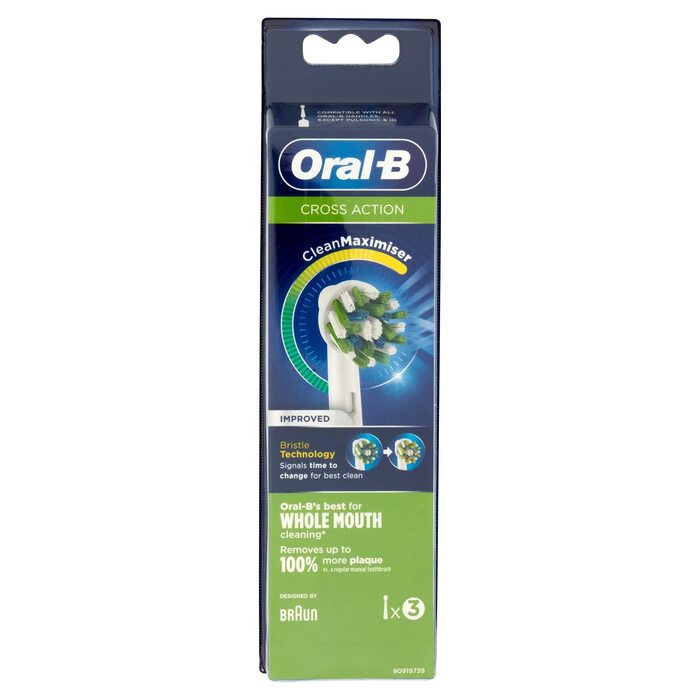 Смінні насадки для електричної зубної щітки Oral-B CrossAction, білі, 10 шт (8+2)