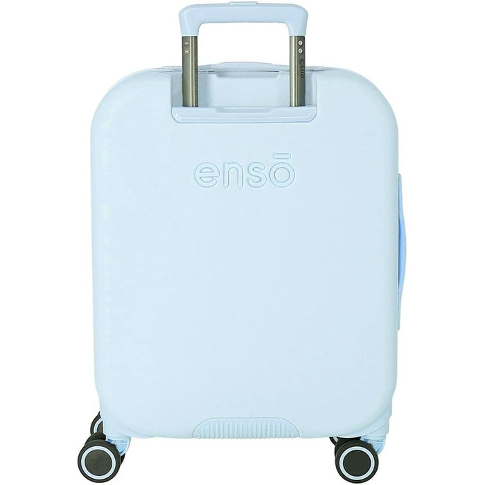 Жорсткий чемодан Enso Annie Green 55x40x20 см, 37 л, TSA-замок, 4 подвійні колеса, синій, ручна поклажа, ABS-пластик