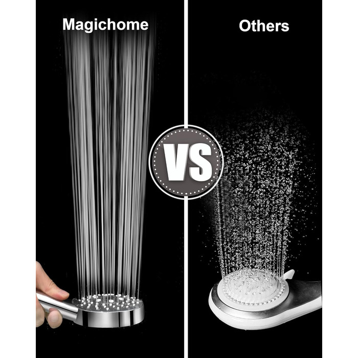 Душова лійка Magichome з економією води, 5 режимів, турбонапір, з шлангом 2 м, ручна душова насадка для ванної