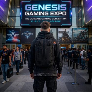Рюкзак для ноутбука Genesis Pallad 550, 17.3 дюймів, 24-29 л, 19 кишень, чорний