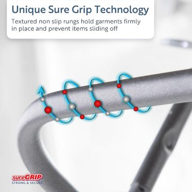 Сушарка для білизни Minky Premium Sure Grip, 3 рівні, нержавіюча сталь, червона, стандартний розмір