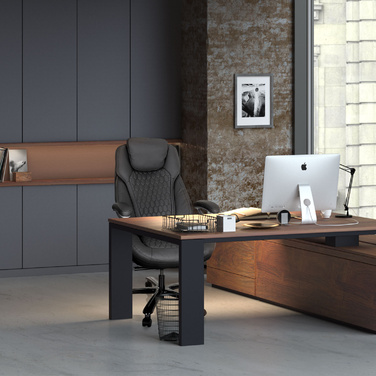 Крісло для керівника XXL PULLMANN штучна шкіра матова сіра hjh OFFICE