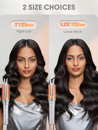 SHEGLAM Автоматичний локон для волосся з керамічним покриттям, 3 температурні режими (170-210°C), швидкий нагрів, самообертовий, діаметр 25 мм