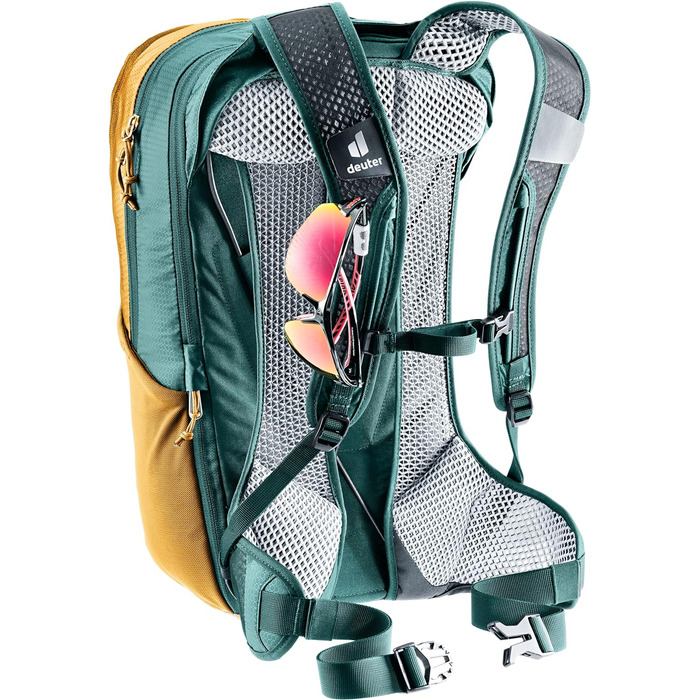 Велосипедний рюкзак Deuter Race Air 14+3 л, коричнево-синій, вентиляція спини