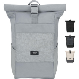 Рюкзак LARKSON Rolltop для жінок і чоловіків, з відділенням для ноутбука, універсальний для роботи, навчання, подорожей, велосипеду, водовідштовхувальний, сірий, великий розмір