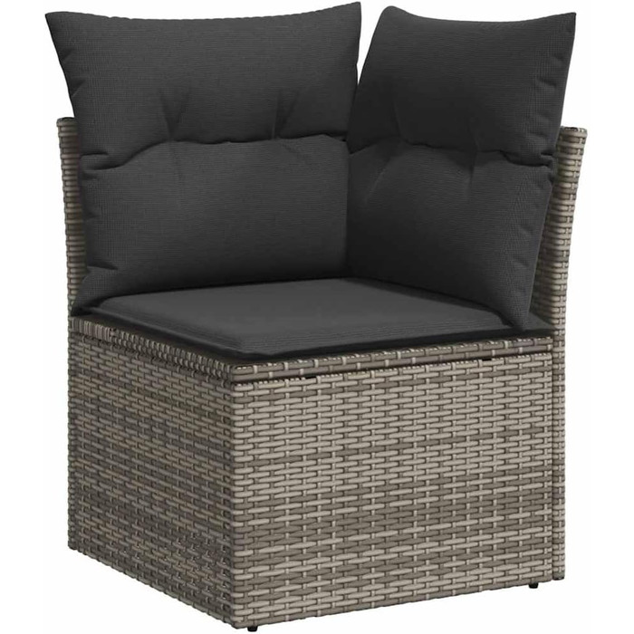 Комплект садових меблів Lounge Sofa на 6 місць, сірий поліротанг з подушками, набір м'яких меблів для тераси та саду