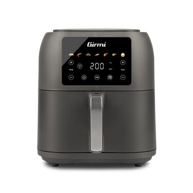 Аерофритюрниця Girmi FG92 Ecofrit Deep XXL 8л, 1700 Вт, цифрова панель керування, 7 програм, антипригарне покриття, матово-сіра