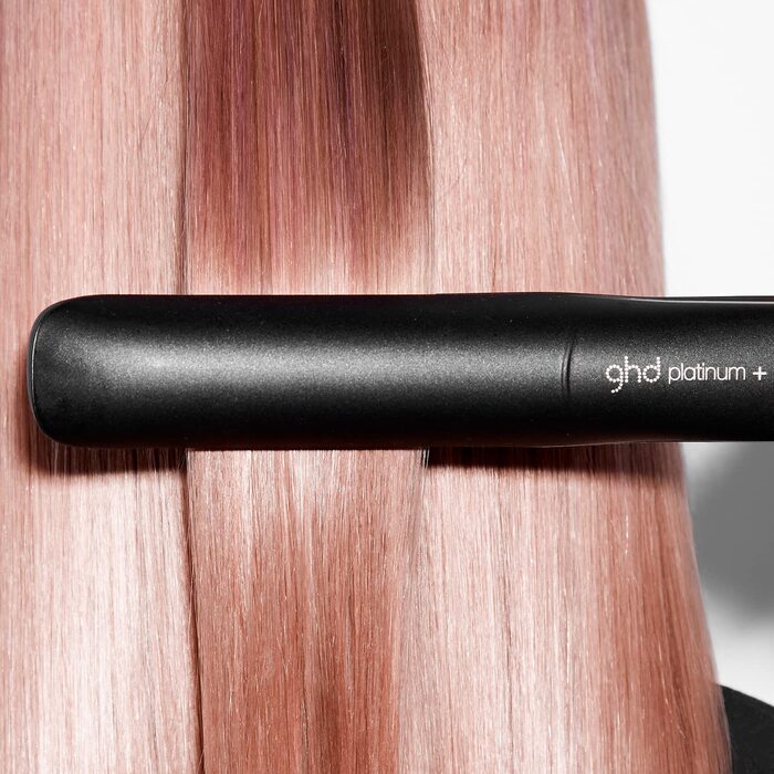 Професійний випрямляч для волосся ghd platinum+ чорний з інтелектуальною Ultra-Zone технологією, оптимальна температура 185°C, захист кольору, мінімум ламкості, максимальний блиск, нова упаковка