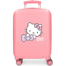 Дитяча валіза Hello Kitty Мій улюблений бант, ABS, 4 подвійні колеса, рожевий, зручний внутрішній простір з еластичними відділеннями
