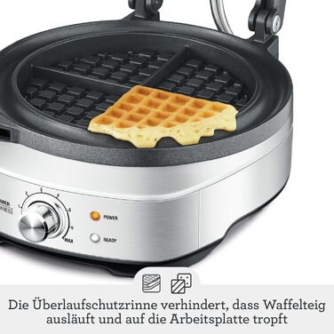 Вафельниця Sage The No-Mess Waffle з піддоном для крихт, нержавіюча сталь, 7 рівнів просмаження, 900 Вт