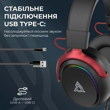 Дротова ігрова гарнітура Ajazz AHW10 Black (AHW10-B)