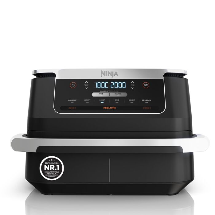 Аерофритюрниця Ninja FlexDrawer AF550EU 6.6 л, чорна: багатофункціональна фритюрниця 6-в-1 з великою шухлядою Dual Zone, функціями запікання та Max Crisp