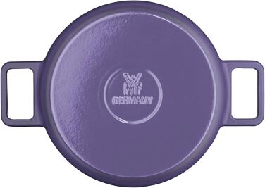 Жаровня WMF Flavour 24 см, чавунна, індукційна, емальована, фіолетова, з кришкою з конденсаційними краплями, сучасний дизайн