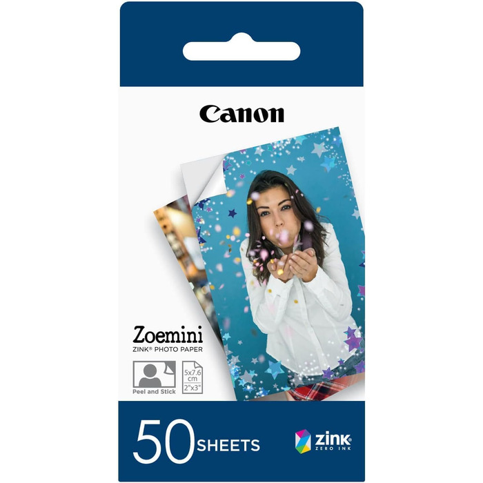 Canon Zoemini 2: Компактний фотодрук - миттєвий друк зі смартфона, Bluetooth 5.0, USB-C, рожеве золото, комплект з папером 50шт