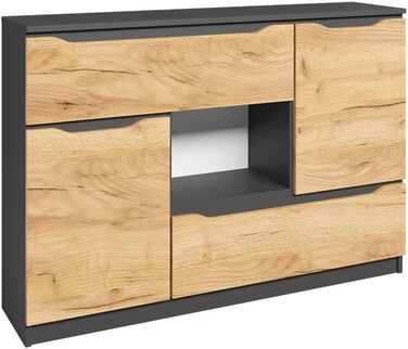 Комод Vicco Ruben антрацит/дуб Goldkraft, 120x84 см, з 2 шухлядами