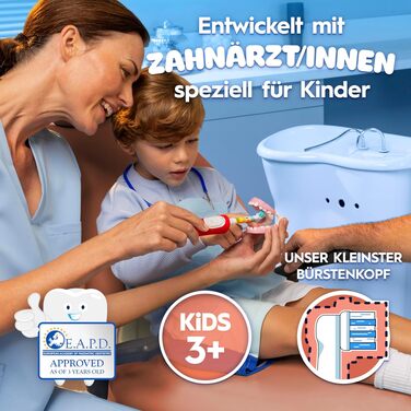 Дитяча електрична зубна щітка Oral-B Pro Kids 3+ Король Лев (Білий/Червоний), з 1 додатковою насадкою та білим футляром