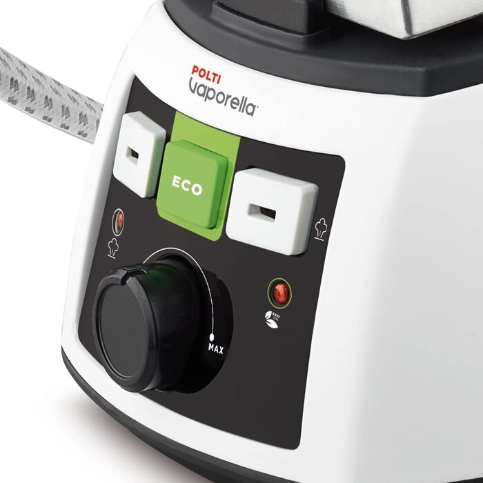 Парова праска POLTI Vaporella 535 Eco Pro з бойлером 4 бар, безпечна кришка, екологічний режим, біло-зелена
