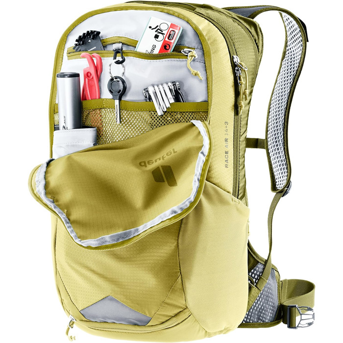 Велосипедний рюкзак Deuter Race Air 14+3 л, лінден-кактус, вентиляція спини