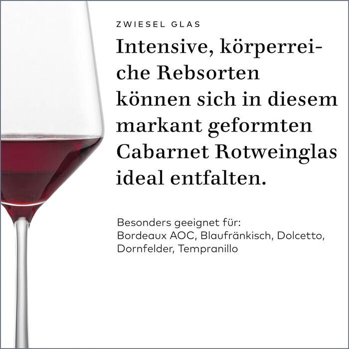 Бокали для червоного вина Zwiesel Glas Pure, 2 шт., кришталеві, стійкі до миття в посудомийці, Tritan®, Німеччина