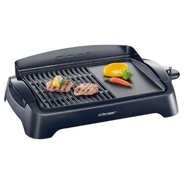 Електрогриль Cloer 656 Barbecue – настільний гриль з антипригарним покриттям, 2000 Вт, чорний, площа 43x30.5 см